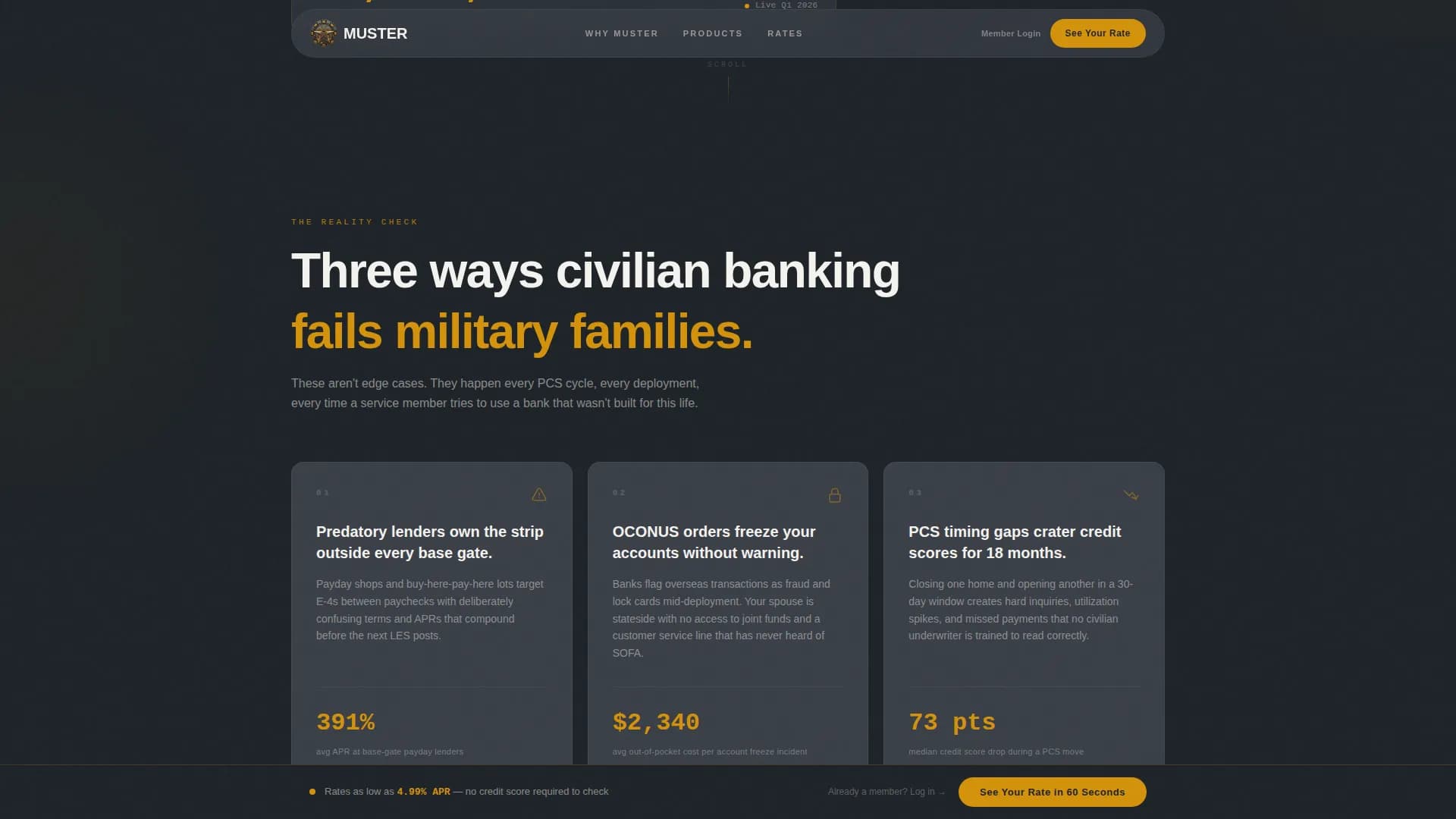 Honor — Military Credit Union Landing Page Template