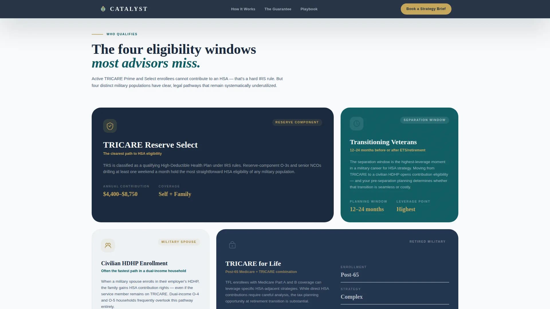 Catalyst - Military HSA Wealth Planning Landing Page Template