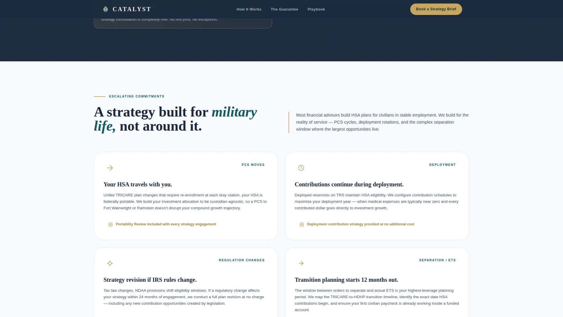Catalyst - Military HSA Wealth Planning Landing Page Template
