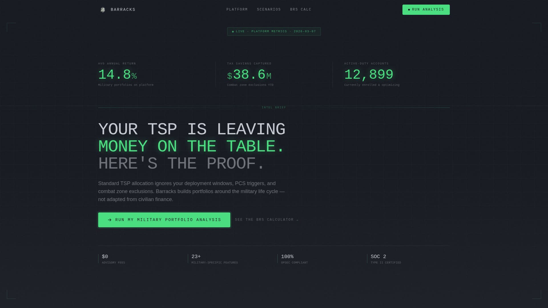 Military Finance Portfolio Website Template