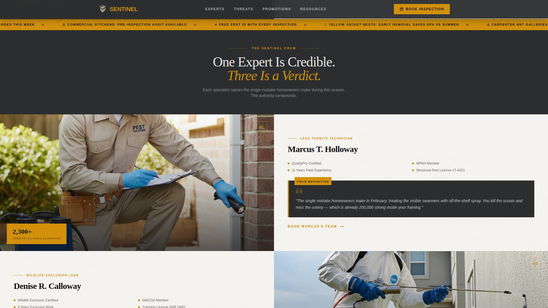 Pest Control Marketing Booking Website Template