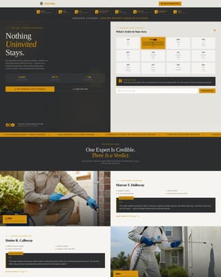 Pest Control Marketing Booking Website Template