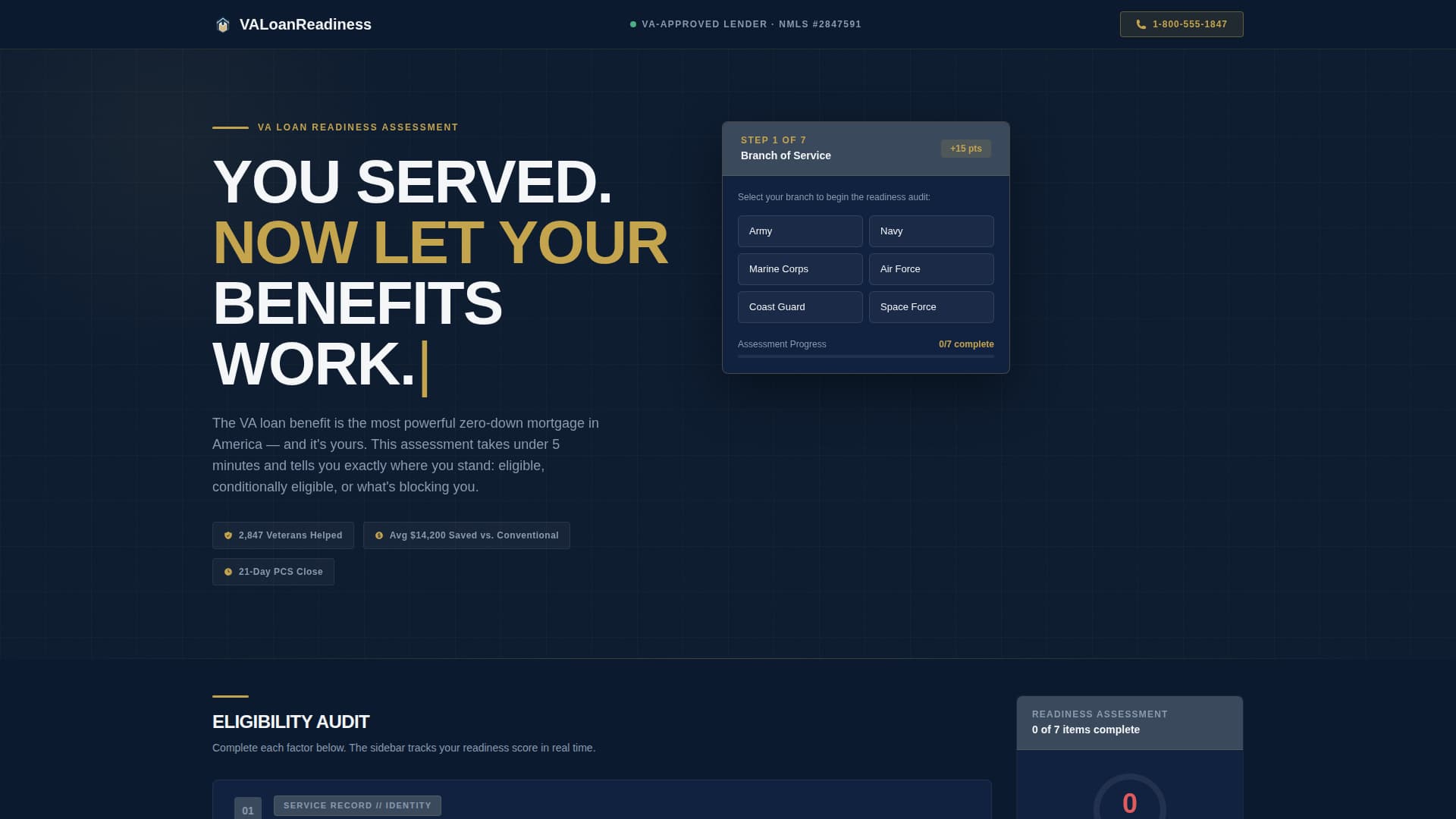 Vaready - Precision Military Landing Page Template
