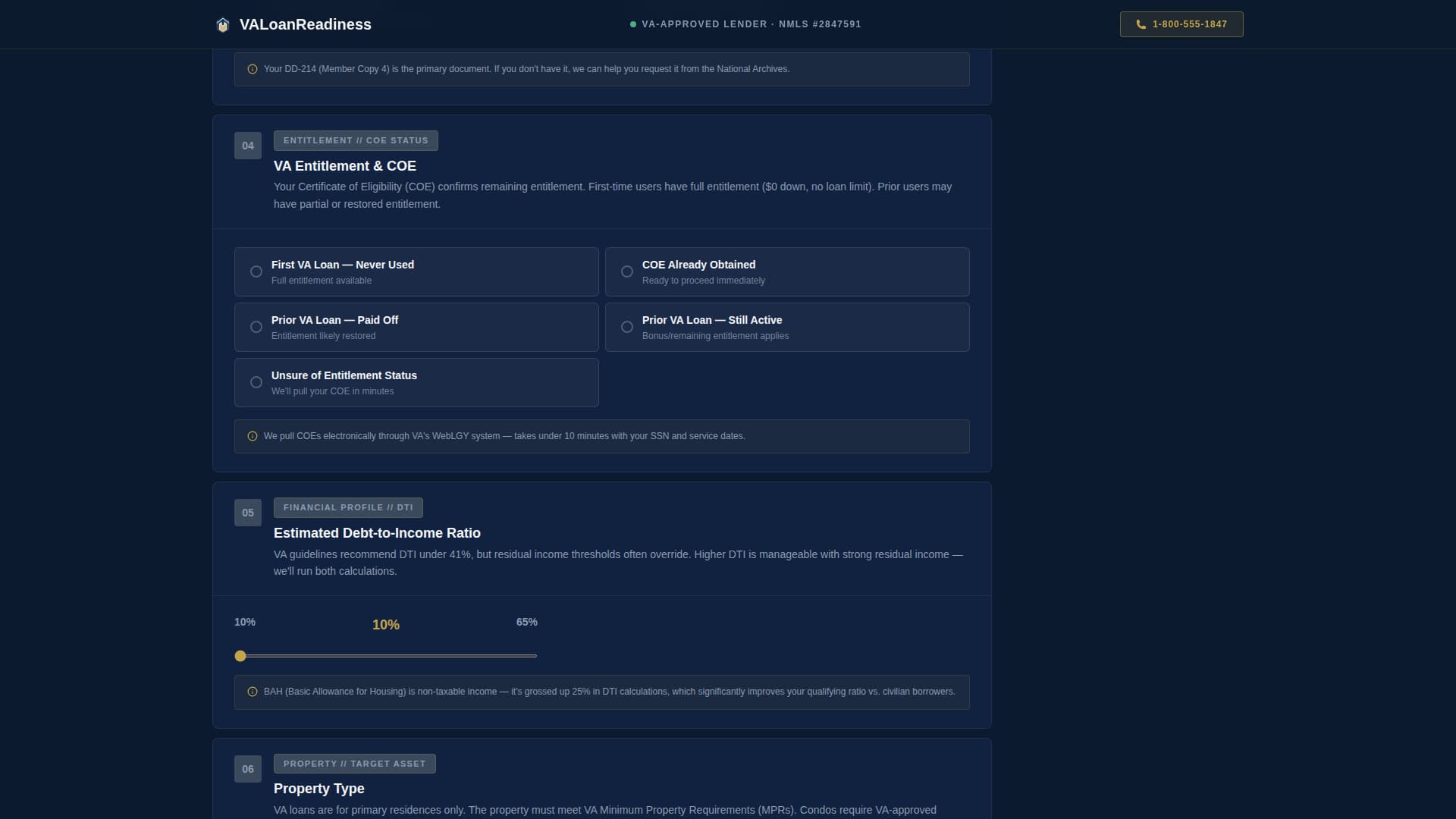 Vaready - Precision Military Landing Page Template