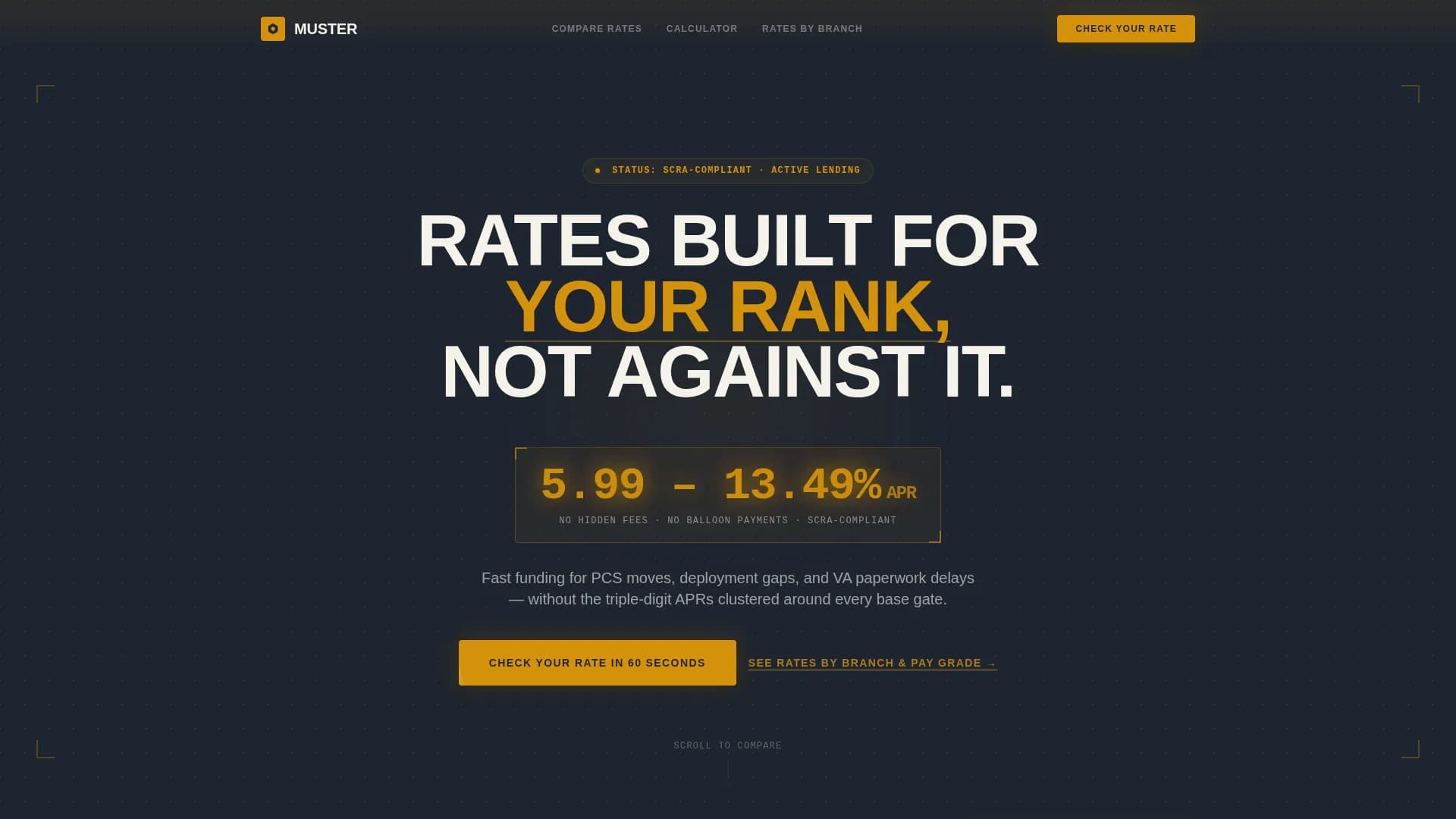 Muster - Fast Military Lending Landing Page Template