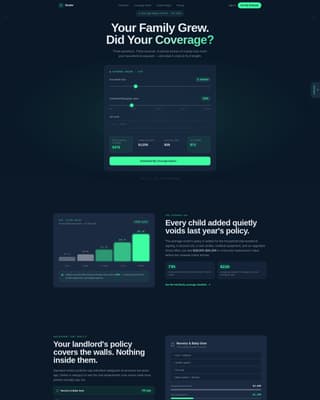 Growing Family Insurance Cost Calculator Website Template