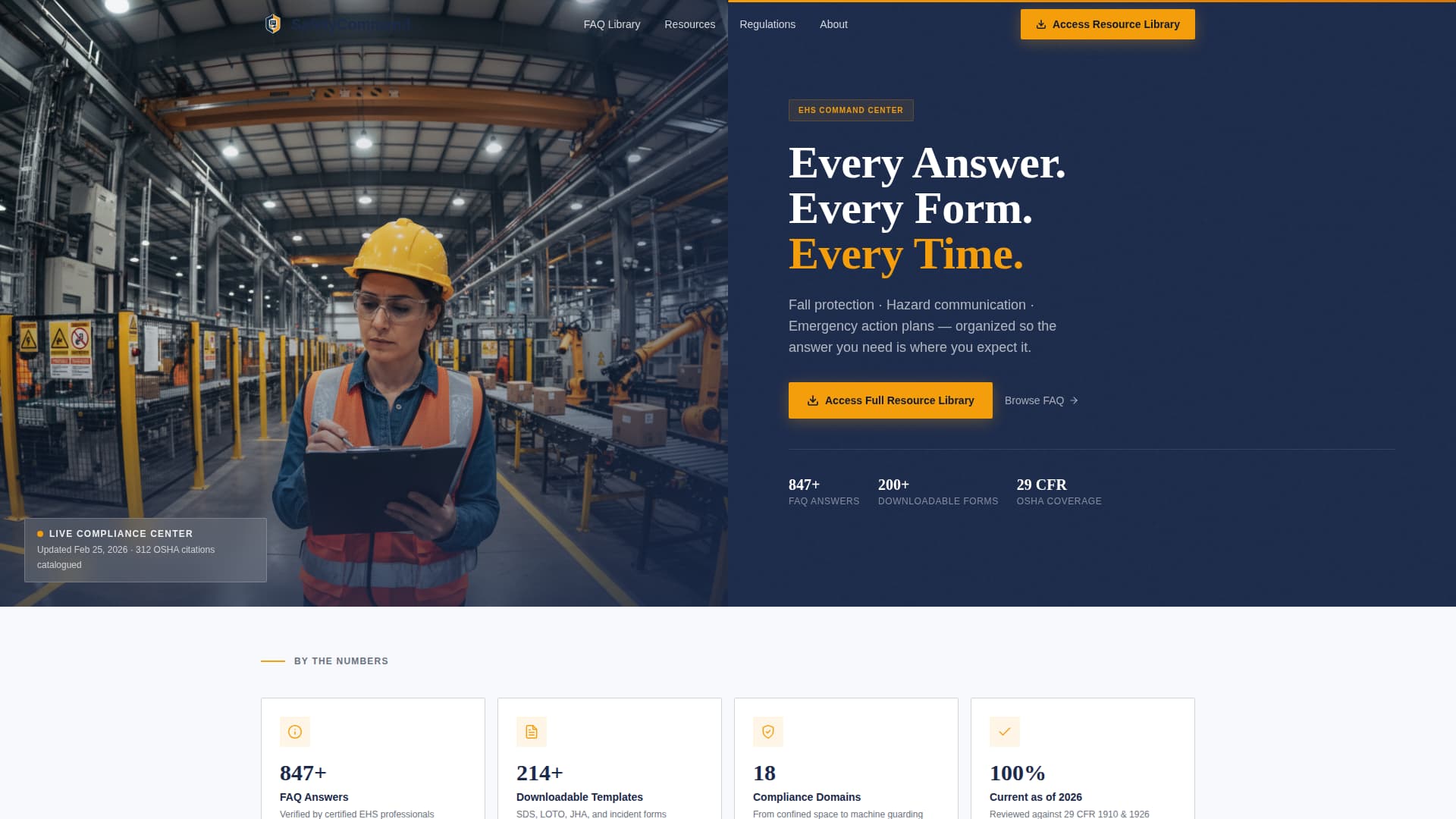 Safety Officer FAQ Website Template