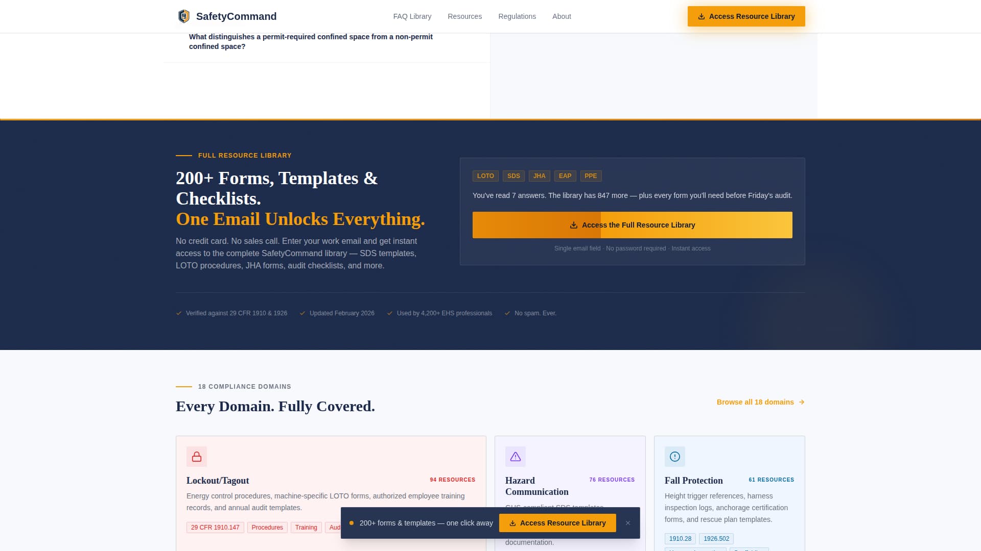 Safety Officer FAQ Website Template