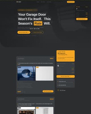 Garage Door Repair Marketing Booking Website Template