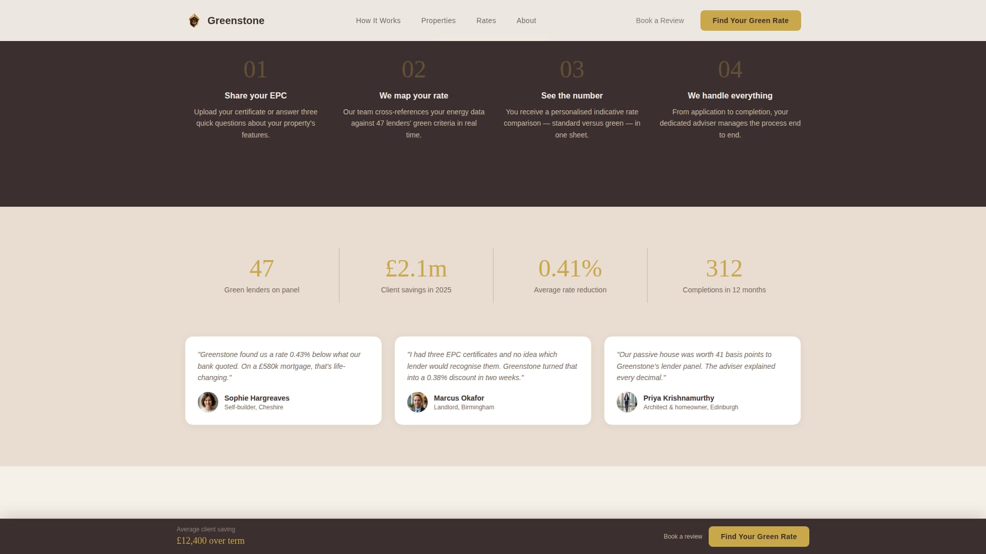 Greenstone - Premium Ecomortgage Landing Page Template