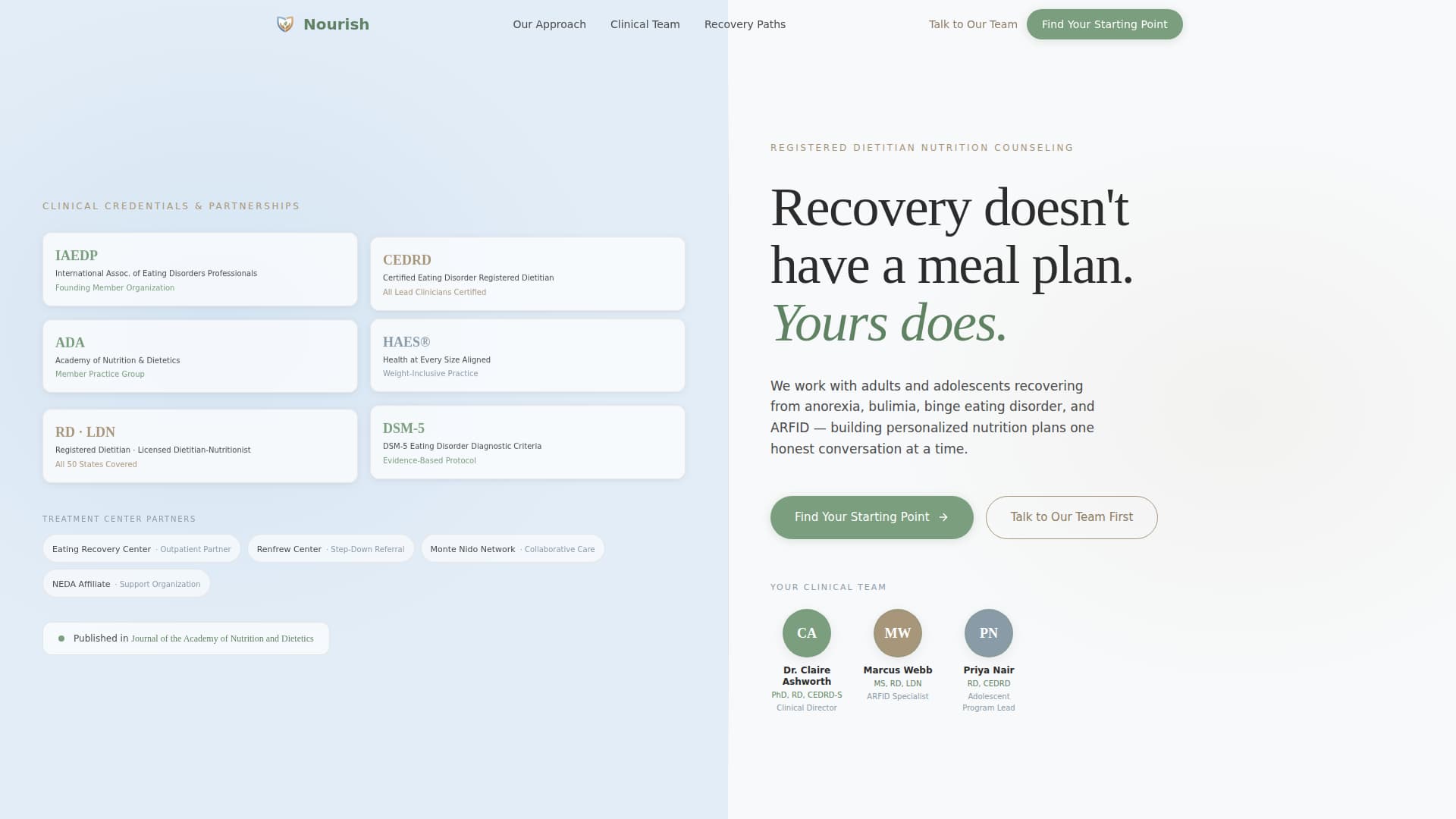 Eating Disorder Care Professional Website Template
