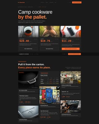 Camping Cookware & Gear Store Pricing Website Template