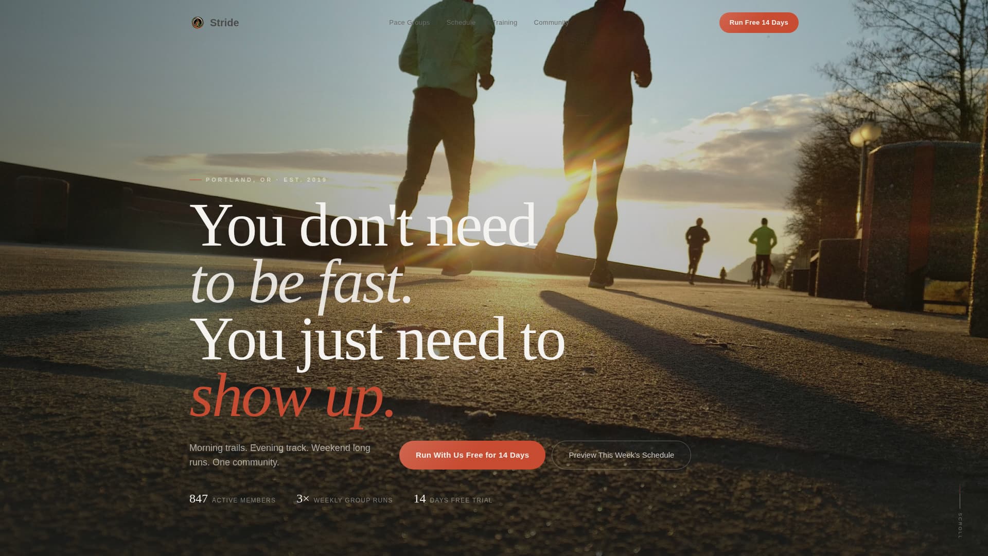 Running Fitness Professional Website Template