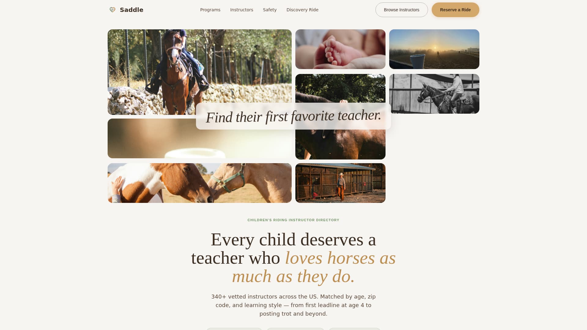 Kids Horseback Riding Directory Website Template