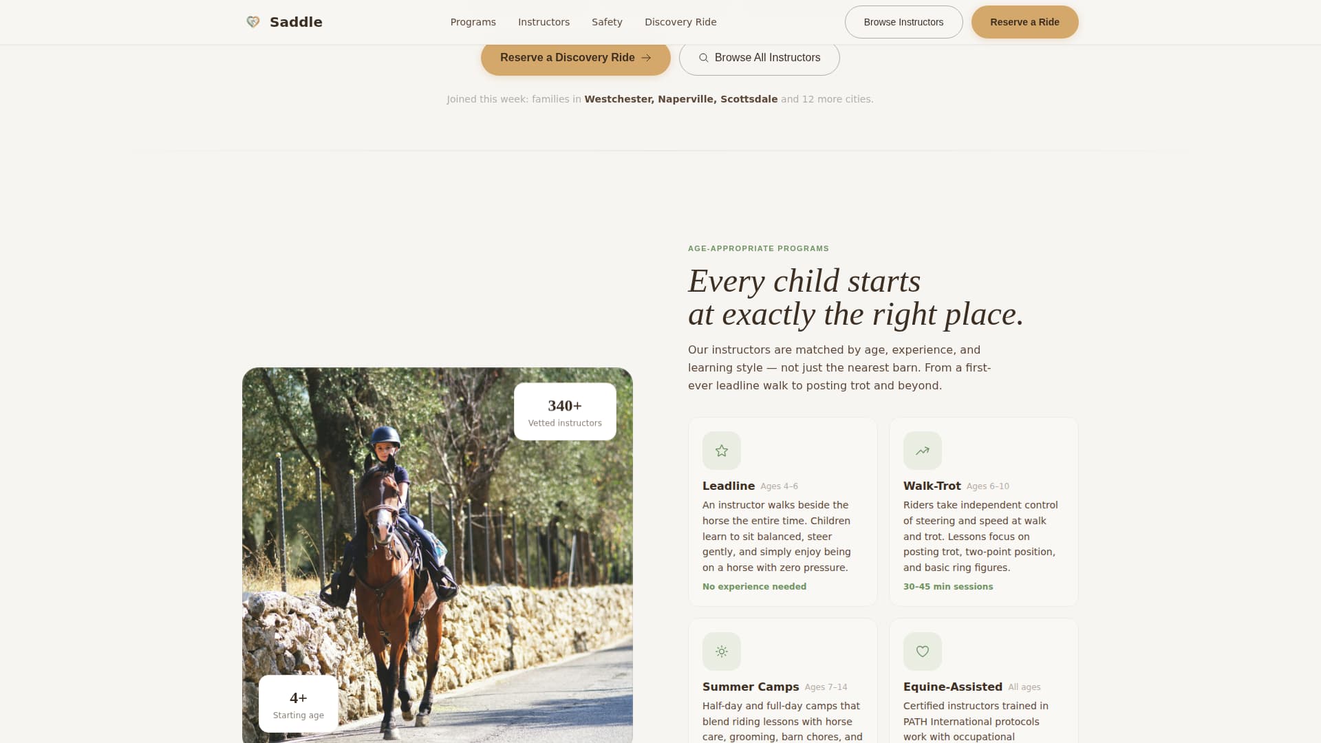 Kids Horseback Riding Directory Website Template
