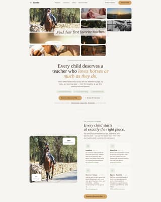 Kids Horseback Riding Directory Website Template