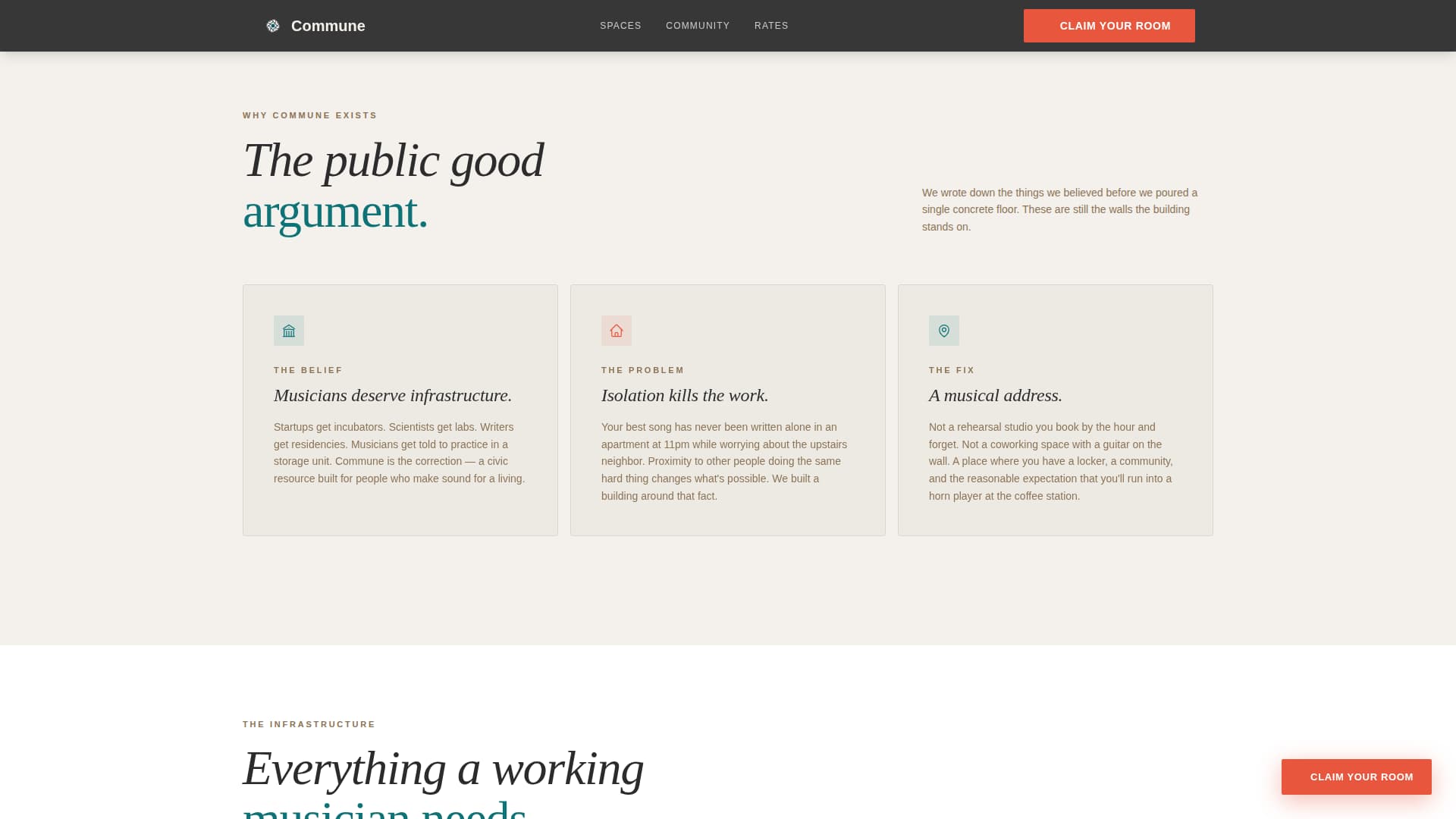 Commune - Vibrant Musicians Landing Page Template