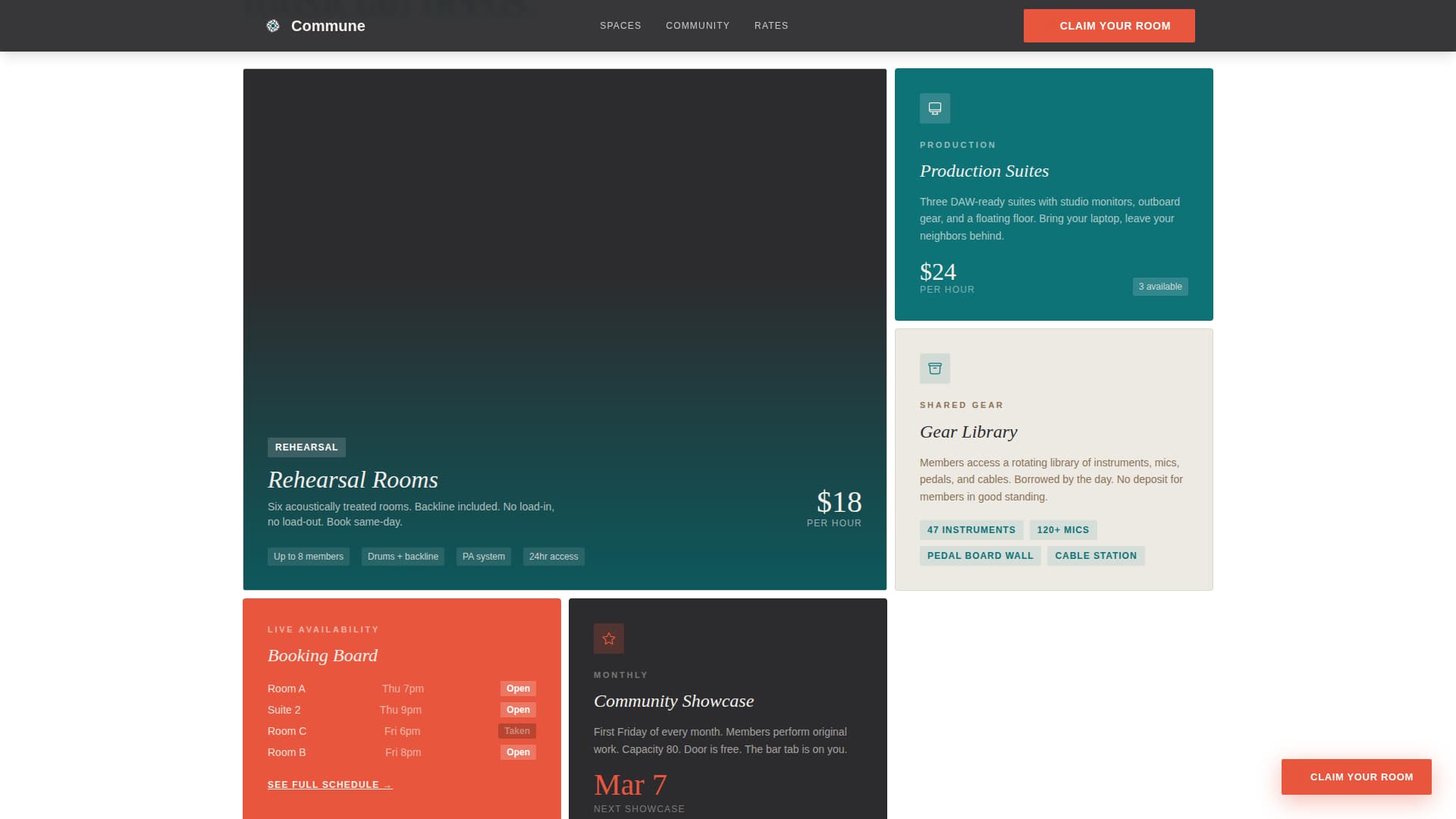 Commune - Vibrant Musicians Landing Page Template