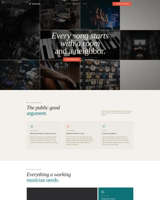 Commune - Vibrant Musicians Landing Page Template