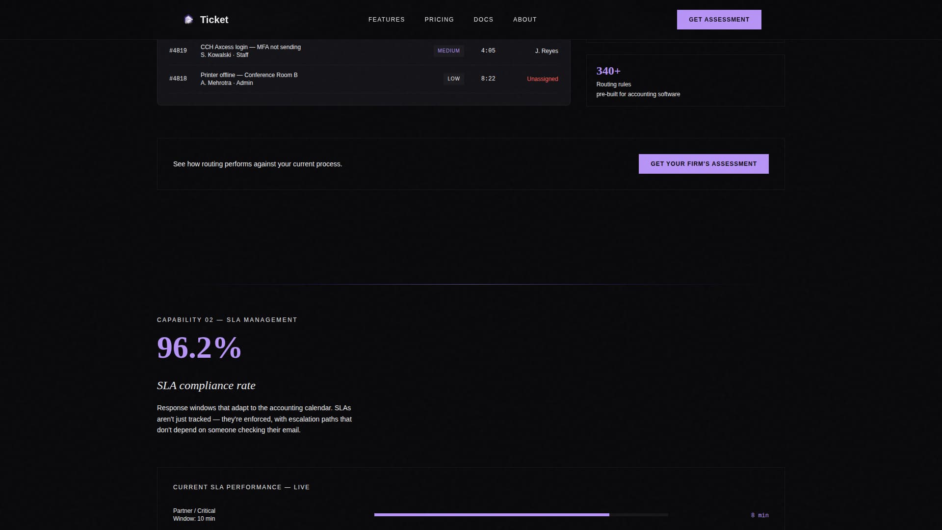 Ticket - Streamlined Helpdesk Landing Page Template