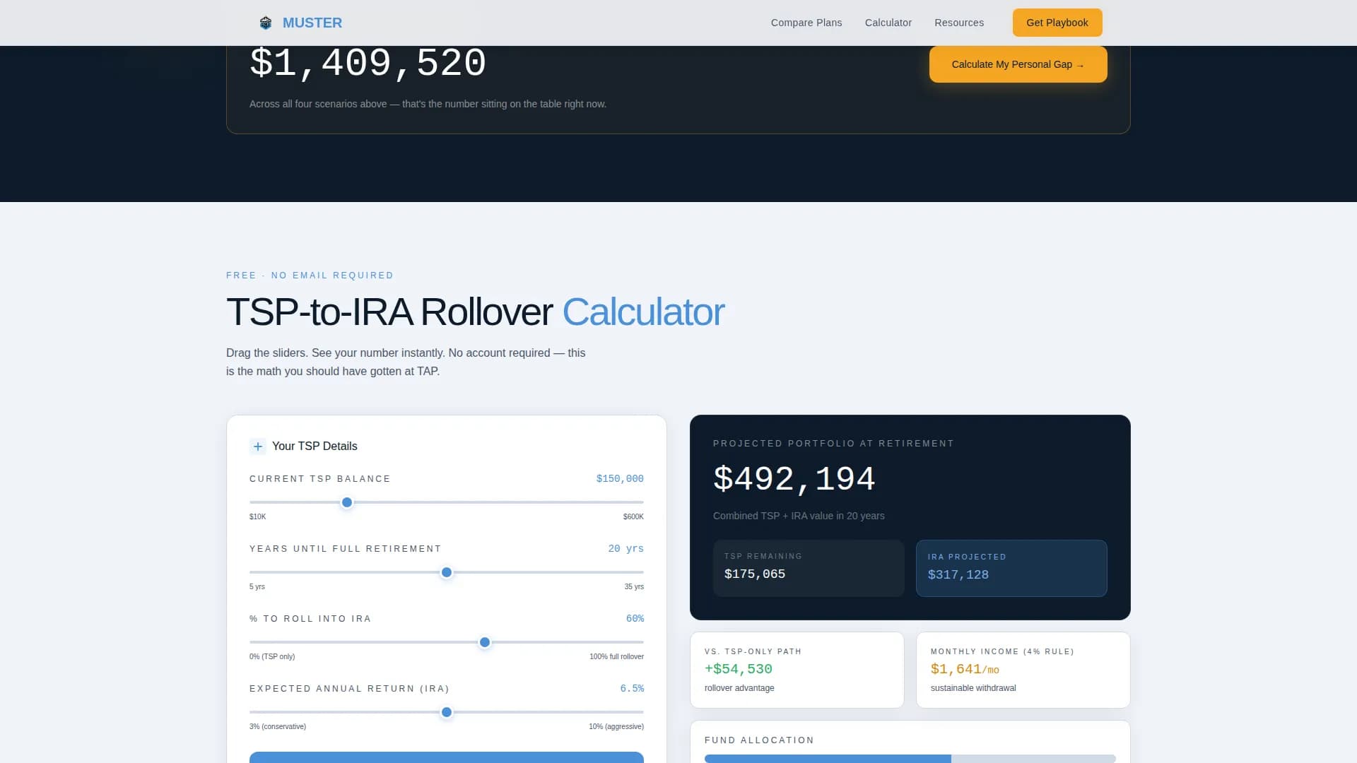 Command — Military Retirement Dashboard Landing Page Template