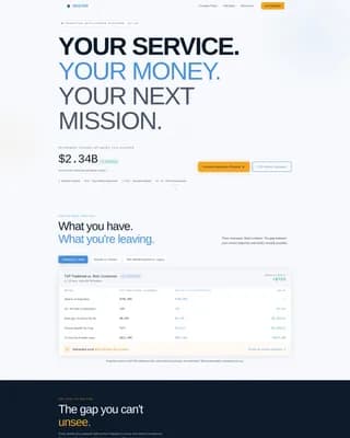 Command — Military Retirement Dashboard Landing Page Template