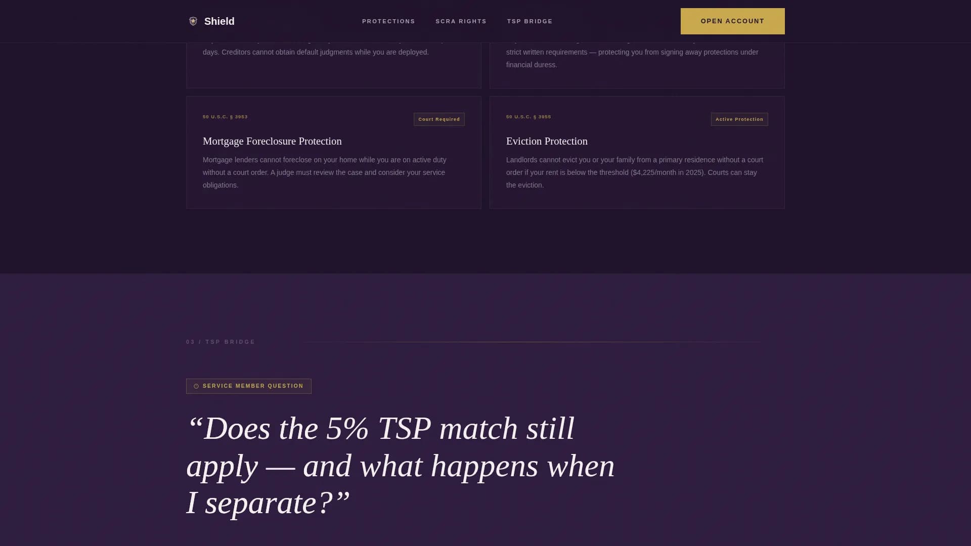 Shield - Protected Military Savings Landing Page Template