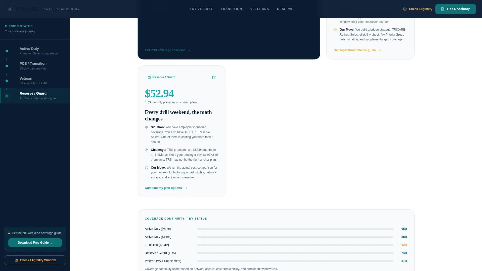 Illuminate — Military Health Coverage Landing Page Template