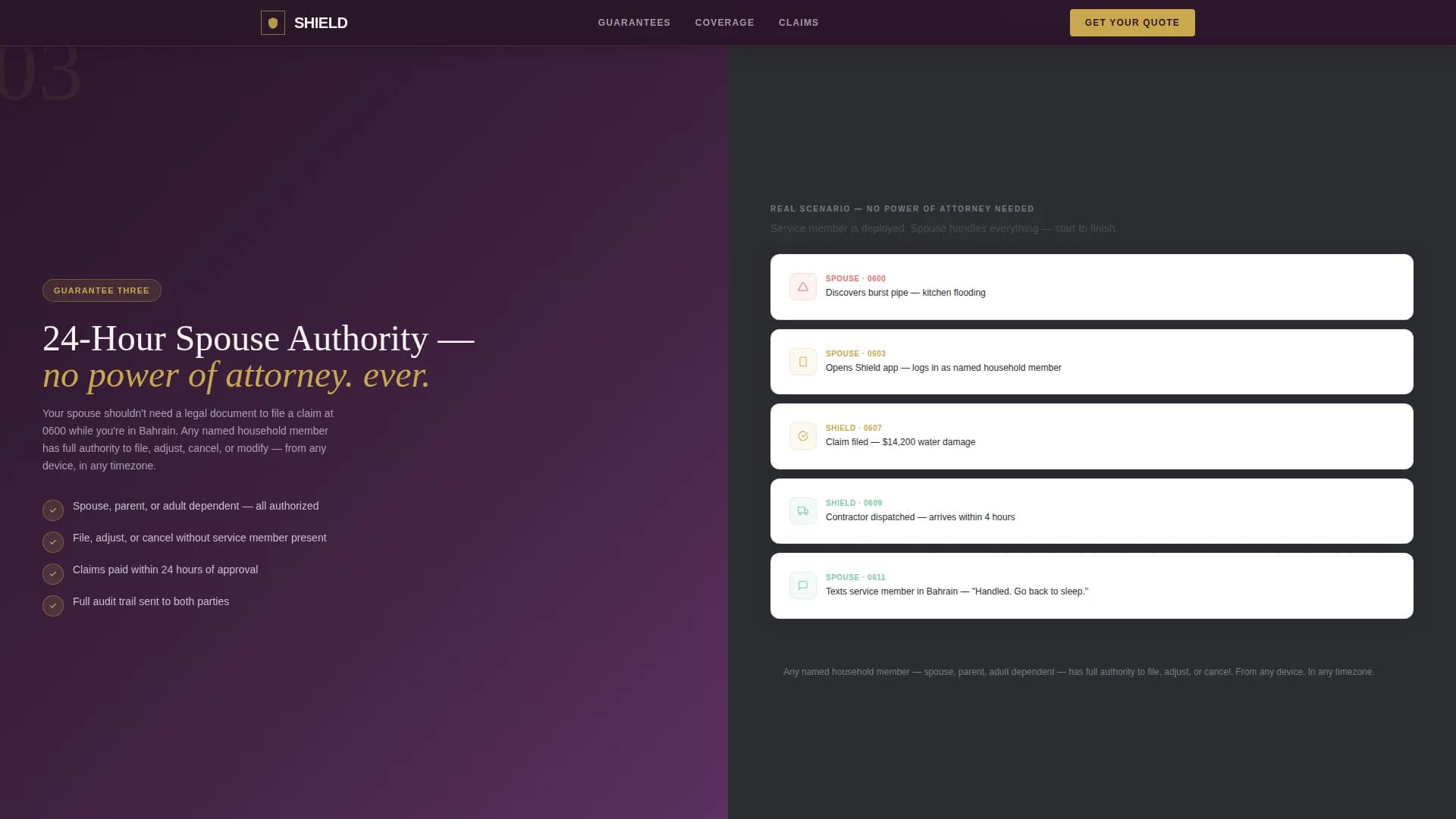 Anchor — Stationed Home Insurance Landing Page Template