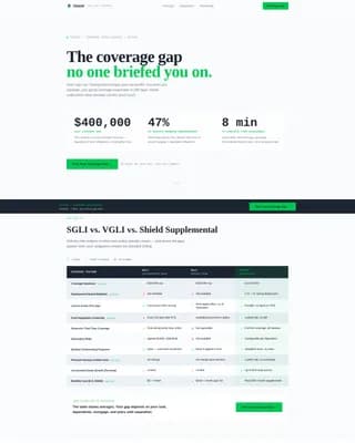 Defend — Military Life Insurance Landing Page Template