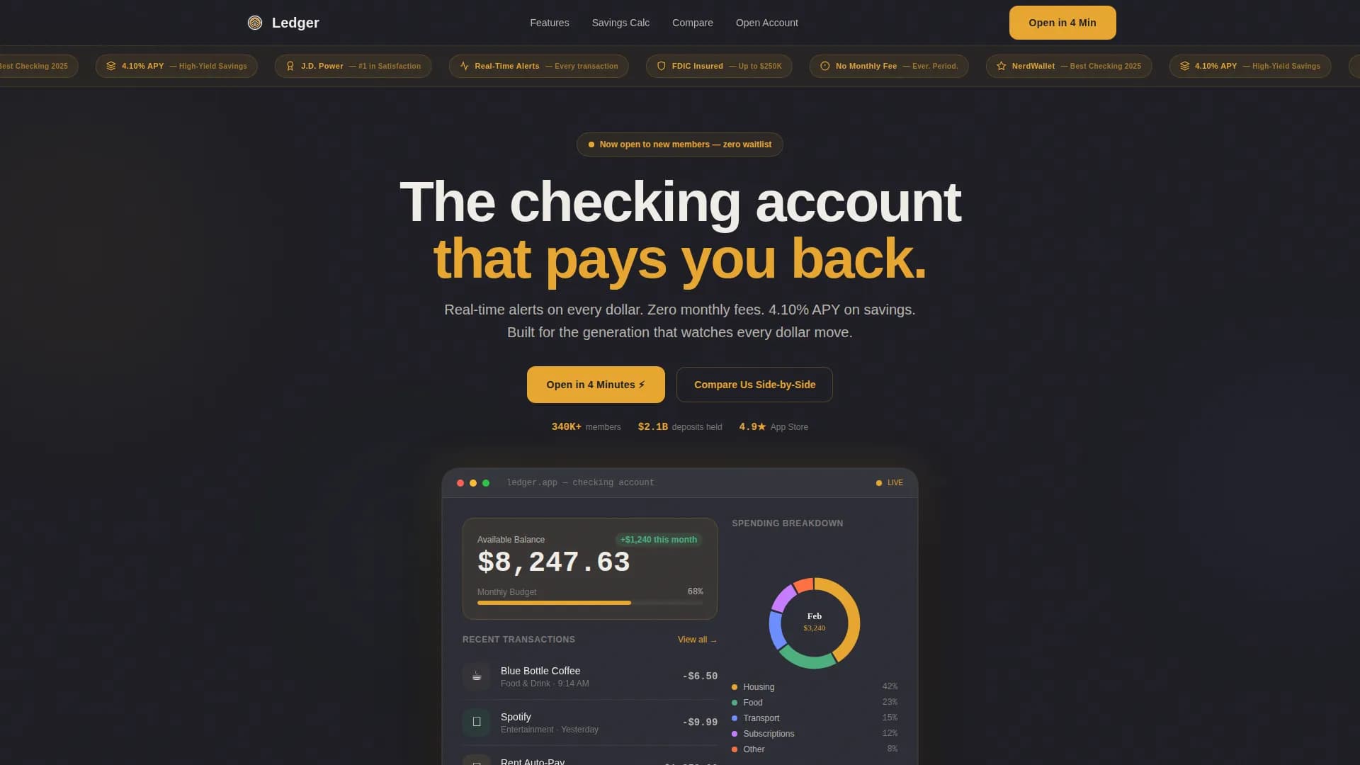 Sync — Millennial Checking Account Landing Page Template
