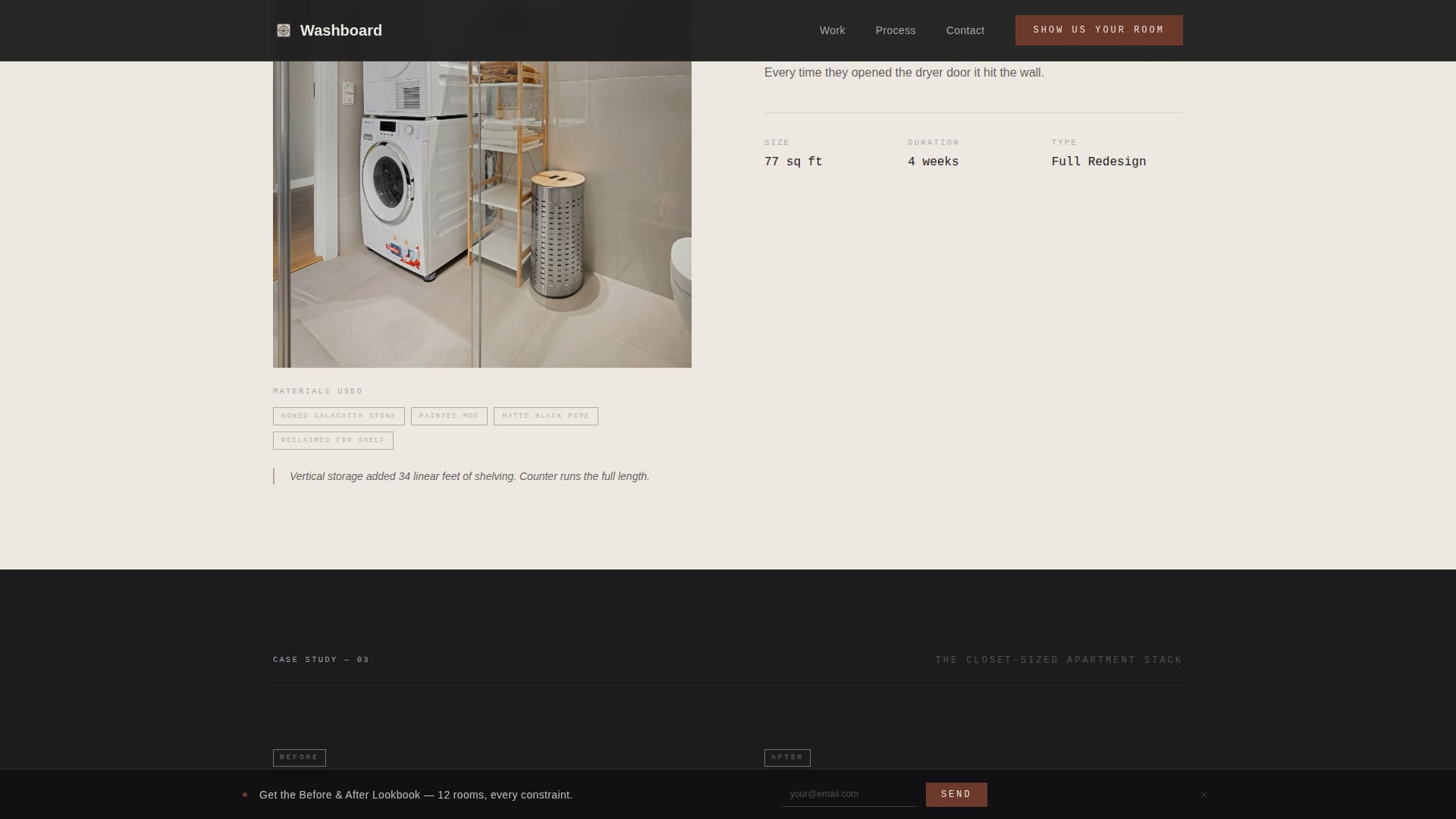 Laundry Room Renovation Portfolio Website Template
