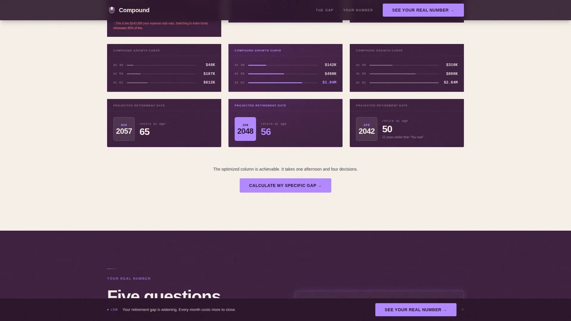 Compound - Digital Retirement Account Landing Page Template