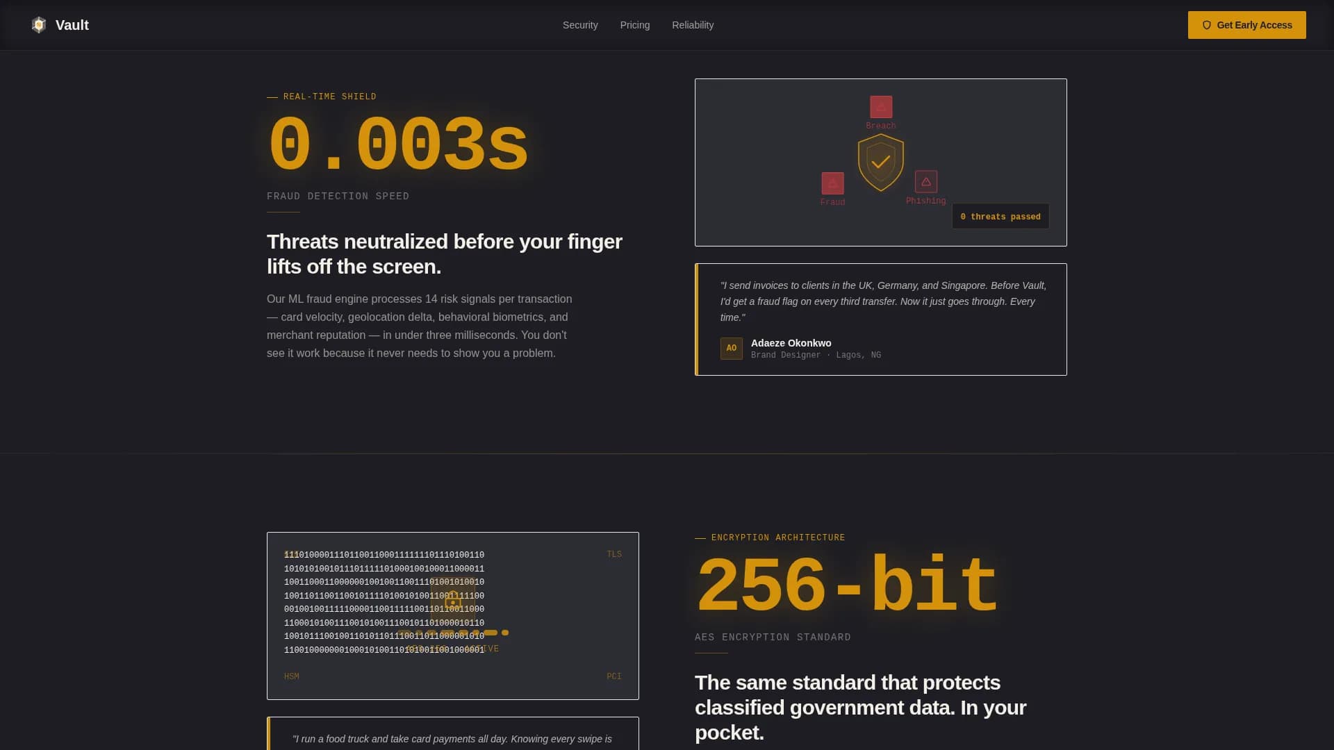 Vault - Secure Digital Wallet Landing Page Template