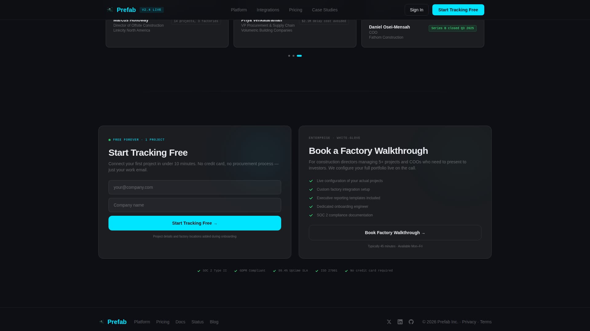 Modular Construction Vertical SaaS Cost Calculator Website Template