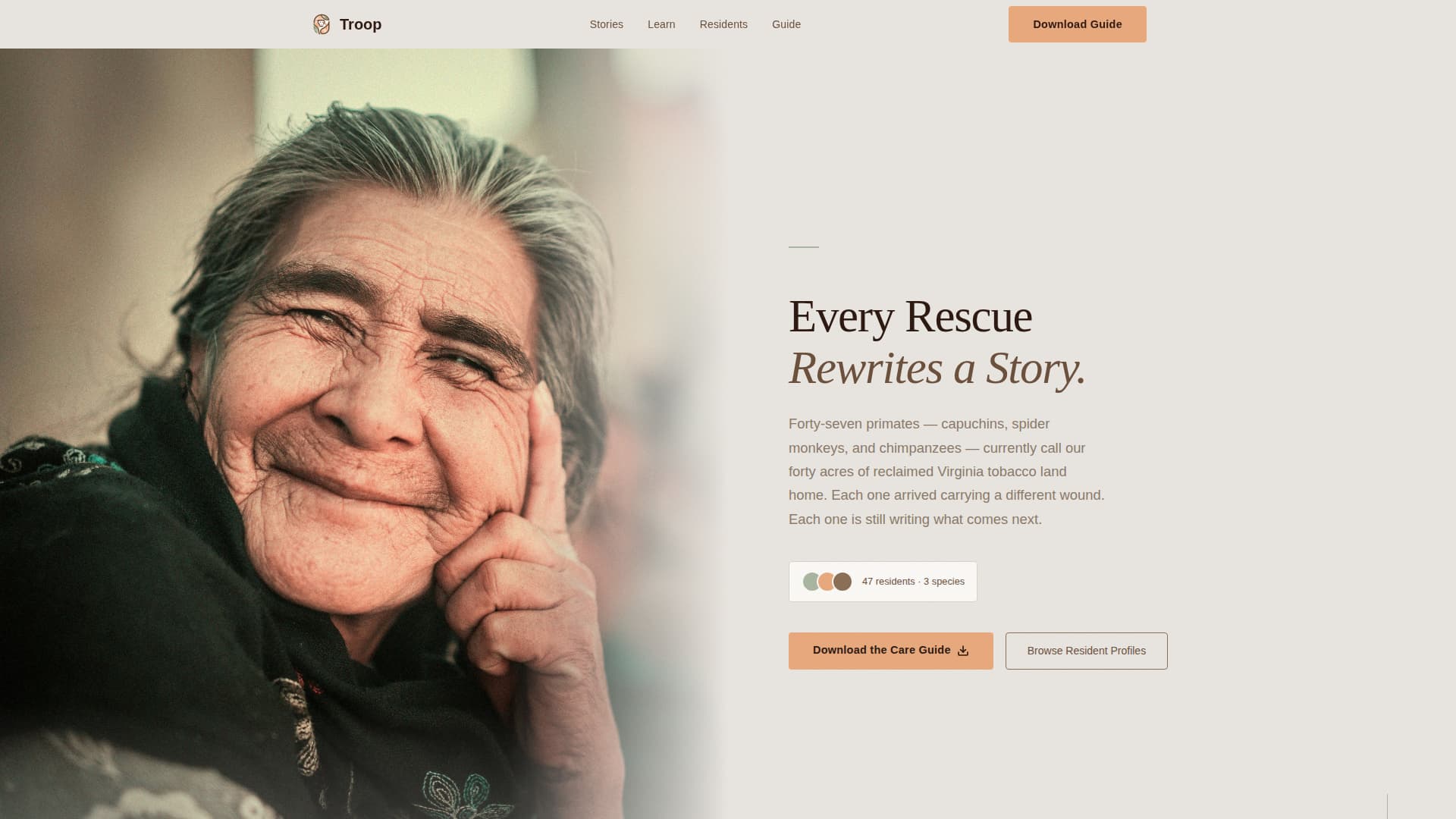 Troop - Heartfelt Sanctuary Landing Page Template