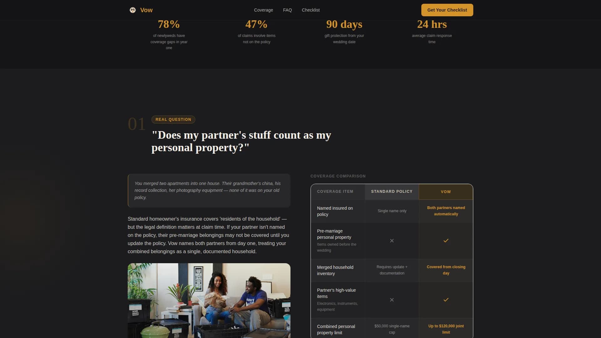 Newlywed Insurance FAQ Website Template