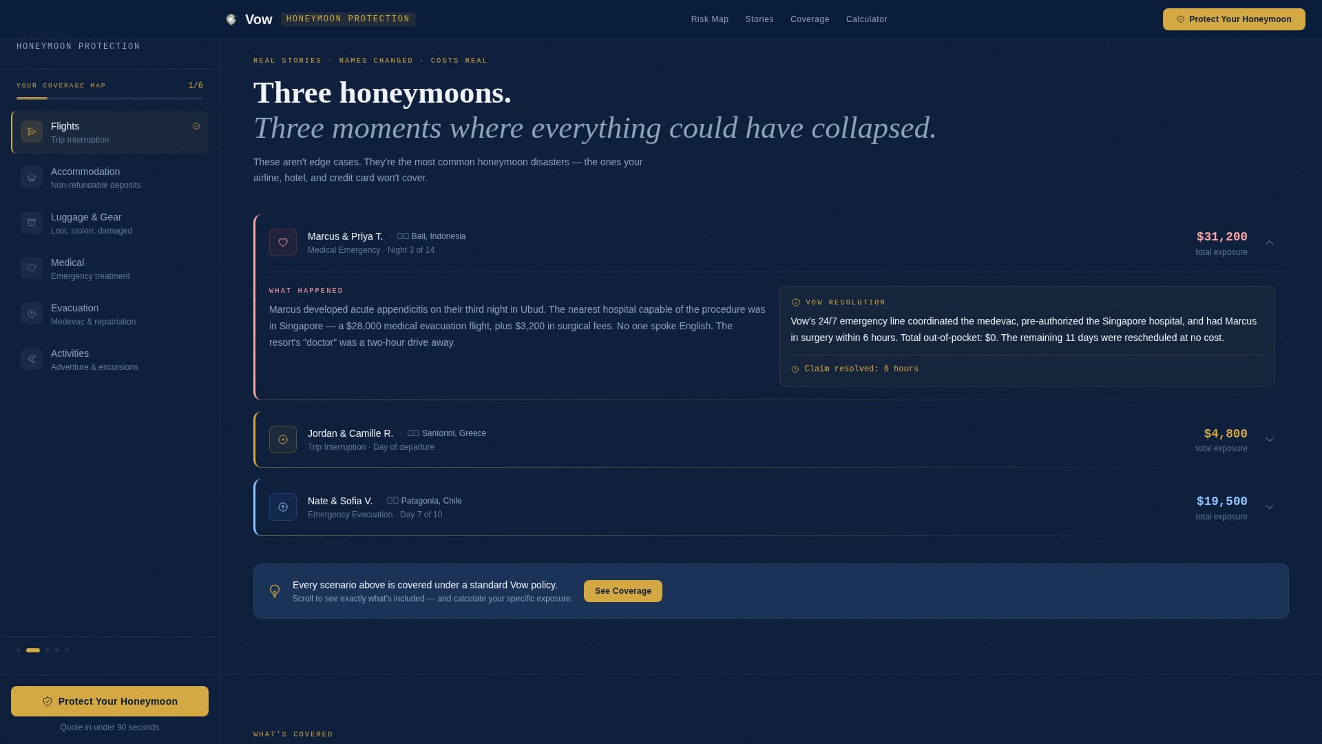 Vow - Trusted Honeymooninsurance Landing Page Template