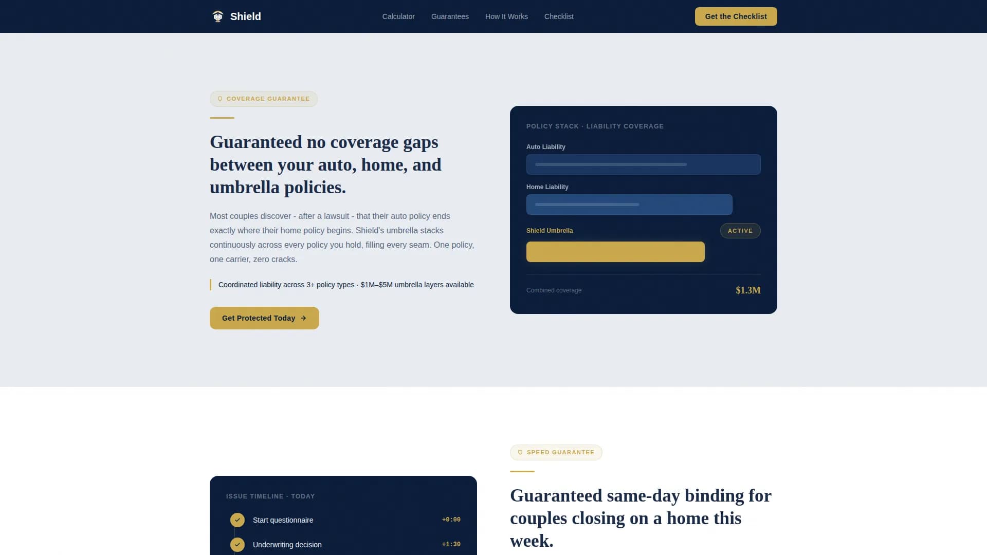 Fortify — Smart Newlywed Liability Landing Page Template