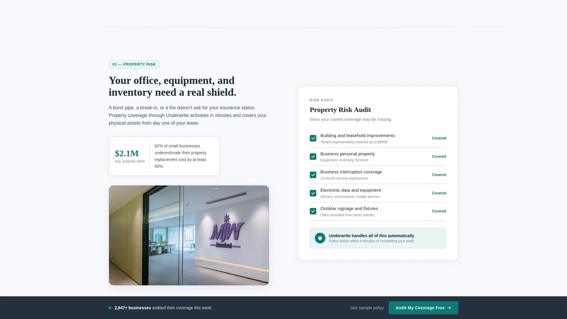 Validate — Rapid Business Insurance Landing Page Template
