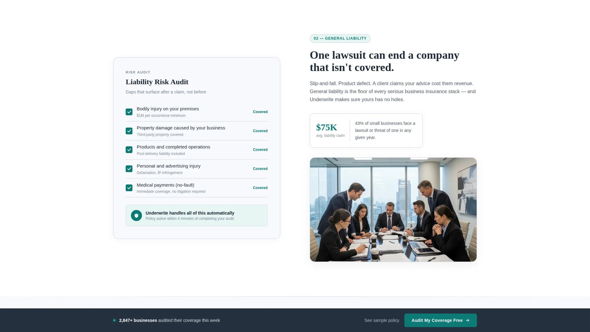 Validate — Rapid Business Insurance Landing Page Template
