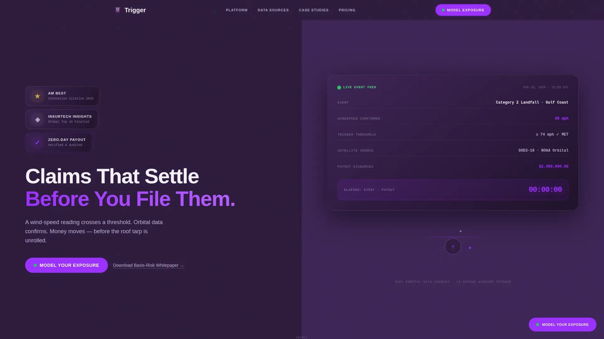 Quickpay — Parametric Insurance Platform Landing Page Template