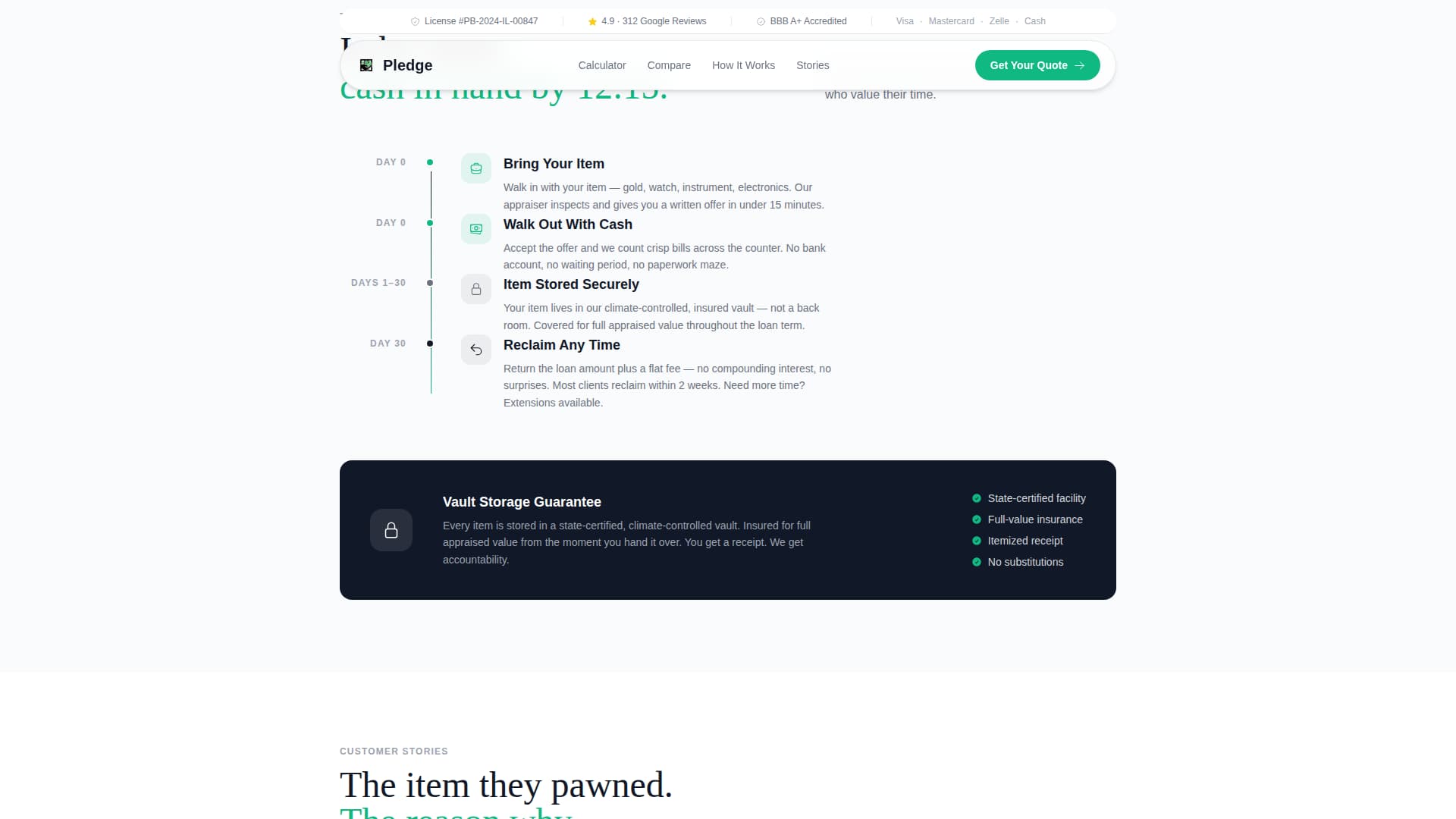 Pledge - Fast Pawnshop Landing Page Template