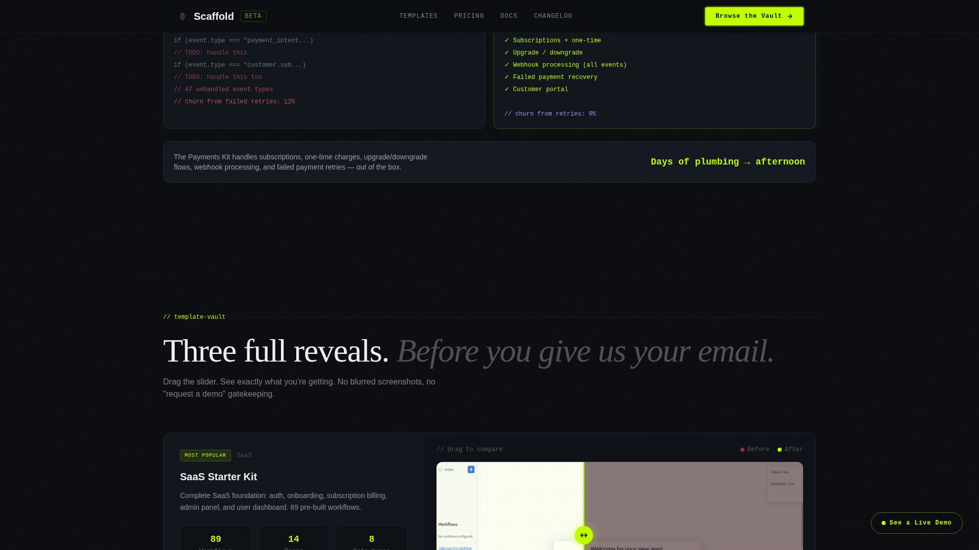 Scaffold - Powerful Bubble Landing Page Template