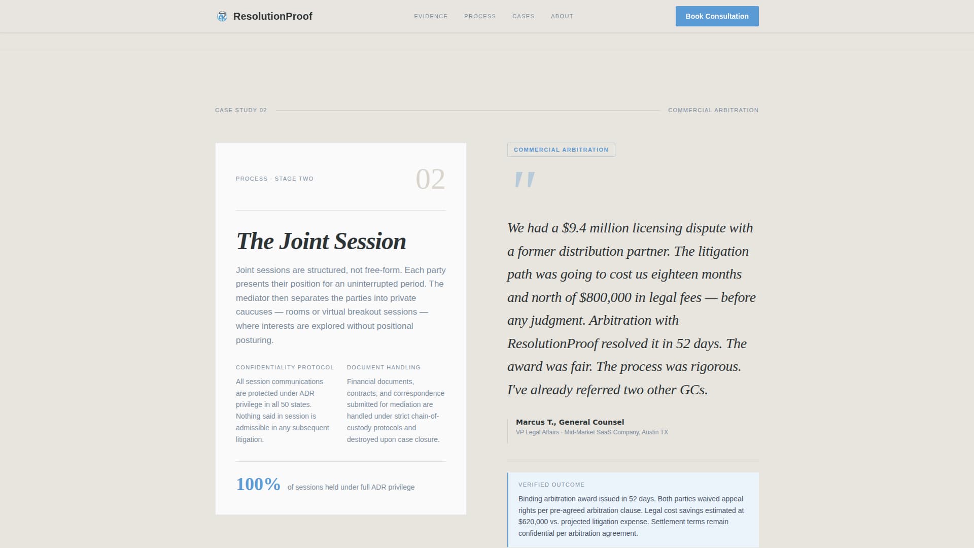 Mediator & Arbitrator Booking Website Template