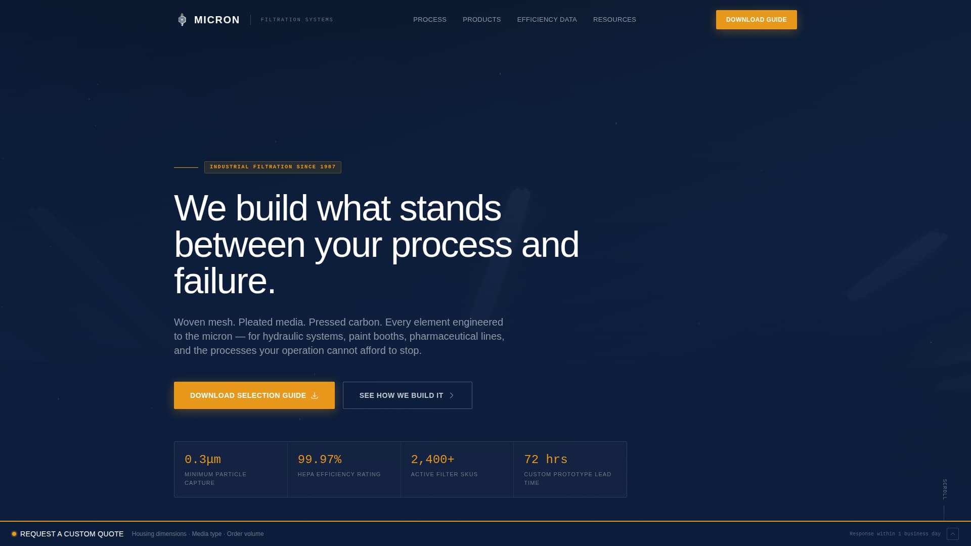 Micron - Precision Filter Landing Page Template