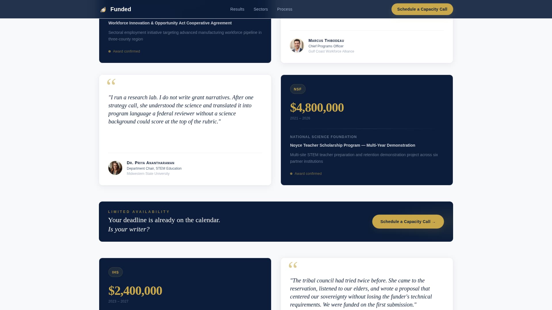 Grant Writer Booking Website Template