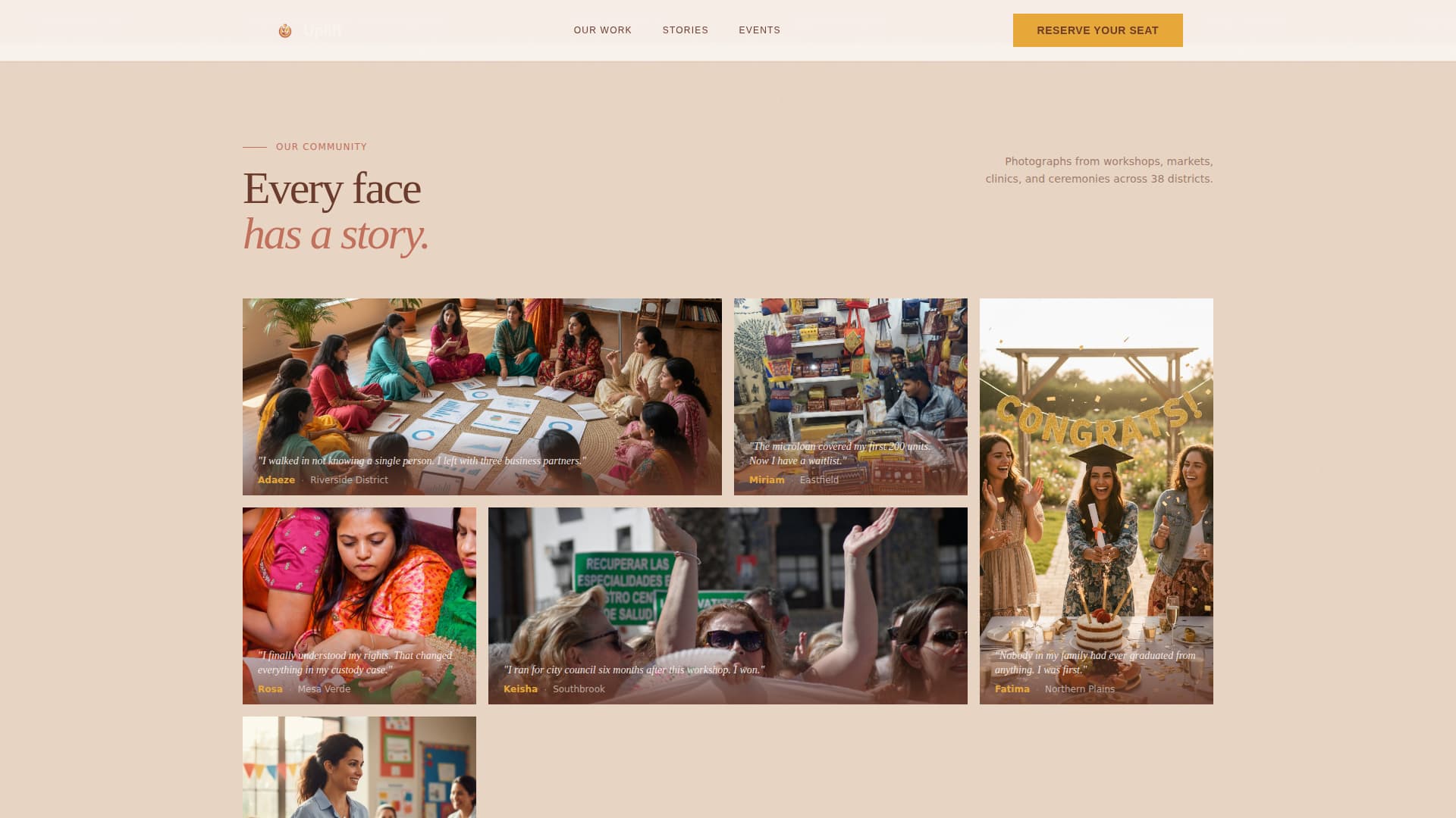 Uplift - Empowering Womensempowerment Landing Page Template