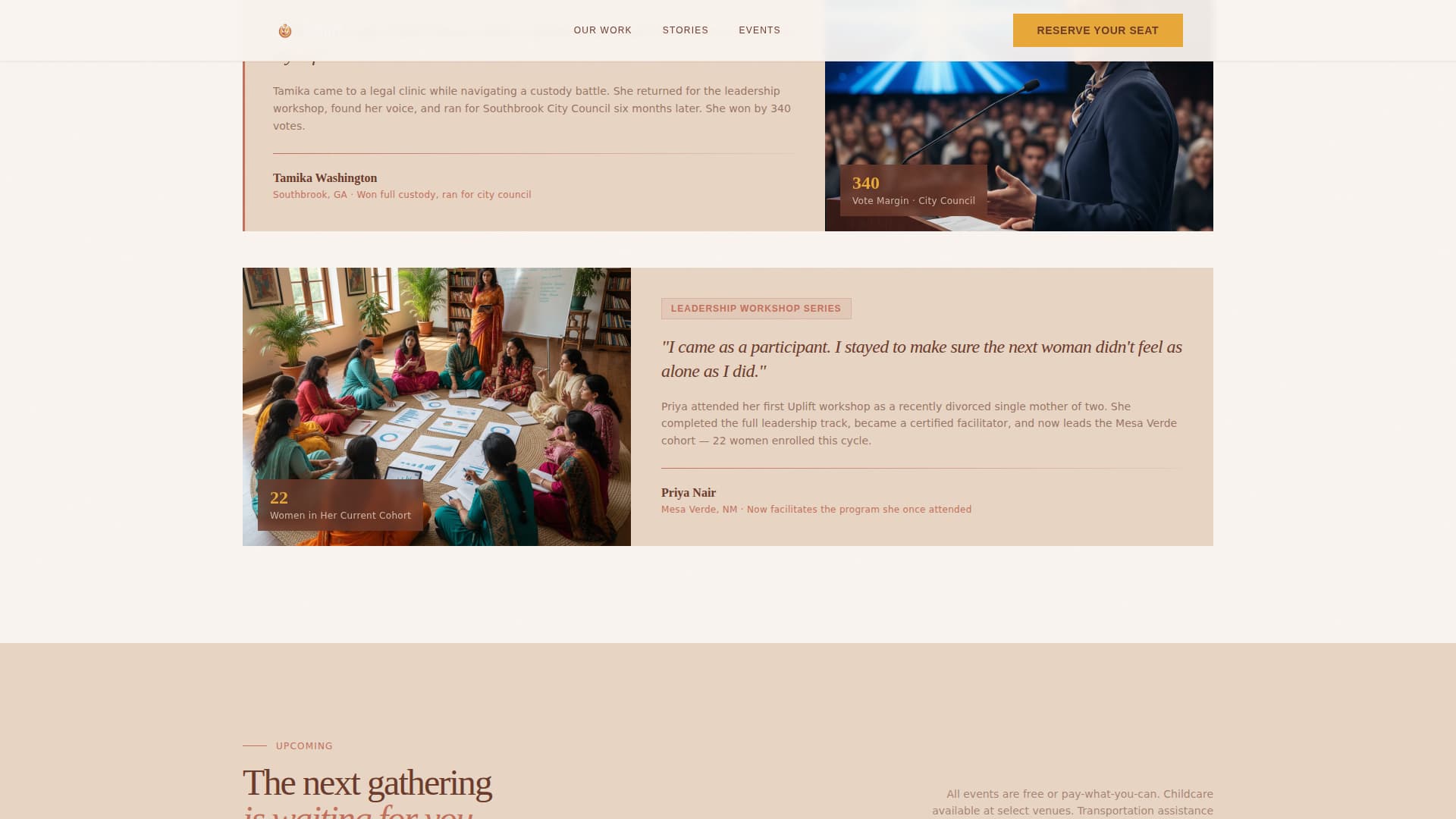 Uplift - Empowering Womensempowerment Landing Page Template