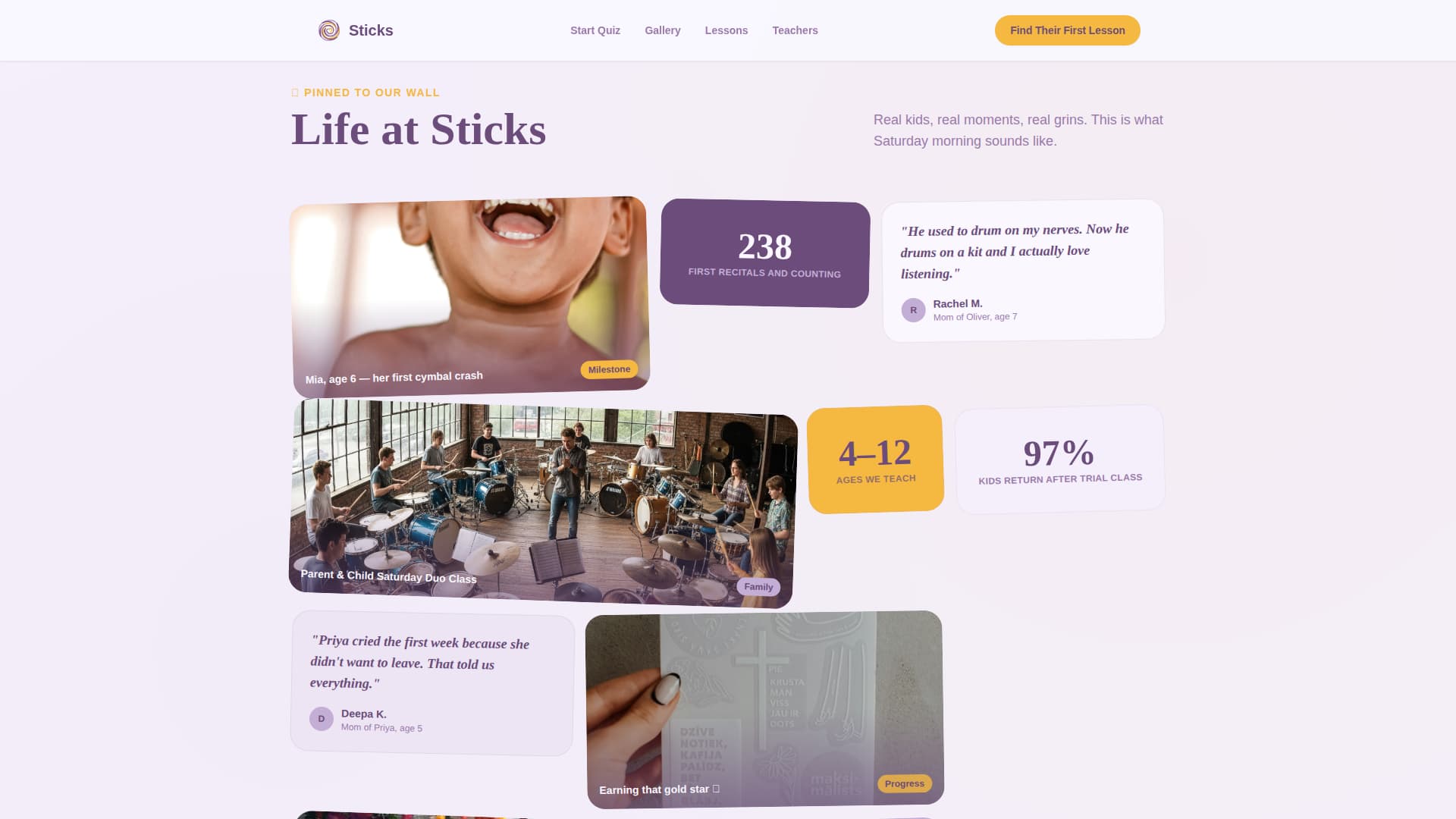 Kids Drums Booking Website Template